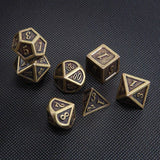 7PCS Metal Polyhedral Dice Bronze DND-D20 D12 D10 D8 D6 D4