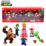 Super Mario Bros Action Figure - Set Luigi Yoshi Donkey Kong-6pcs