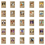 10/30/56PCS One Piece Wanted Posters Anime Cartoon Stickers