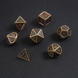 7PCS Metal Polyhedral Dice Bronze DND-D20 D12 D10 D8 D6 D4