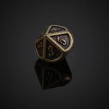 7PCS Metal Polyhedral Dice Bronze DND-D20 D12 D10 D8 D6 D4