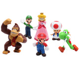 Super Mario Bros Action Figure - Set Luigi Yoshi Donkey Kong-6pcs