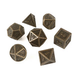 7PCS Metal Polyhedral Dice Bronze DND-D20 D12 D10 D8 D6 D4