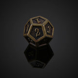 7PCS Metal Polyhedral Dice Bronze DND-D20 D12 D10 D8 D6 D4