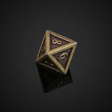 7PCS Metal Polyhedral Dice Bronze DND-D20 D12 D10 D8 D6 D4