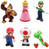 Super Mario Bros Action Figure - Set Luigi Yoshi Donkey Kong-6pcs